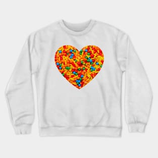 Assorted Fruit Candies Design Heart Crewneck Sweatshirt